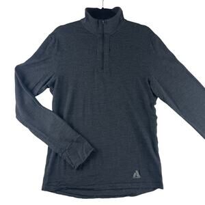 First Ascent 1/4 Zip Base Layer Gray SZ Med Flaws